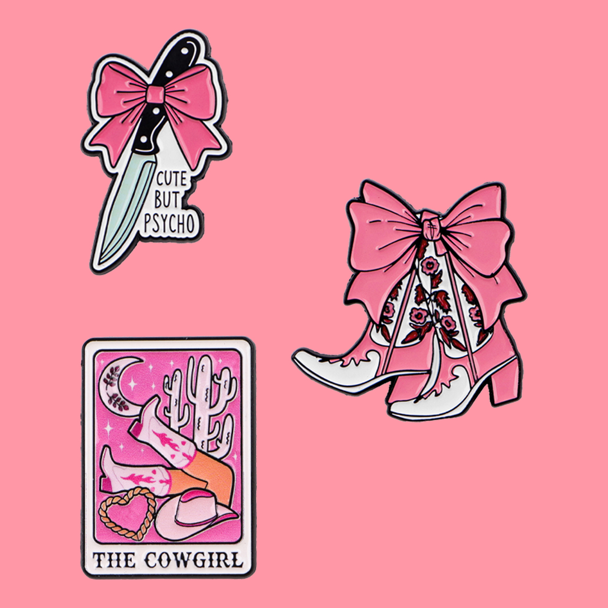 Edc Everyday Carry Knives - Cowboy Boots Bow Enamel Pin Lapel