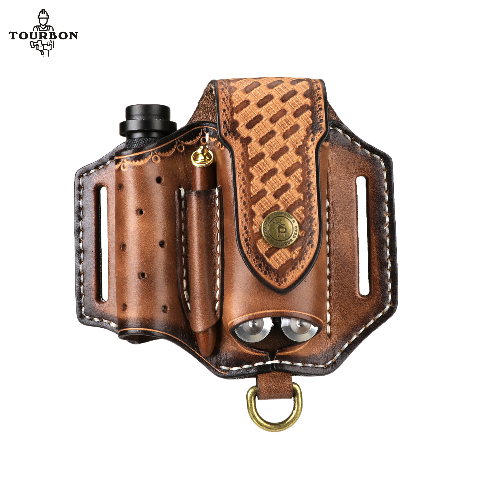 Edc Everyday Carry Knives - Tourbon Multifunction Leather Folding Knife Sheath