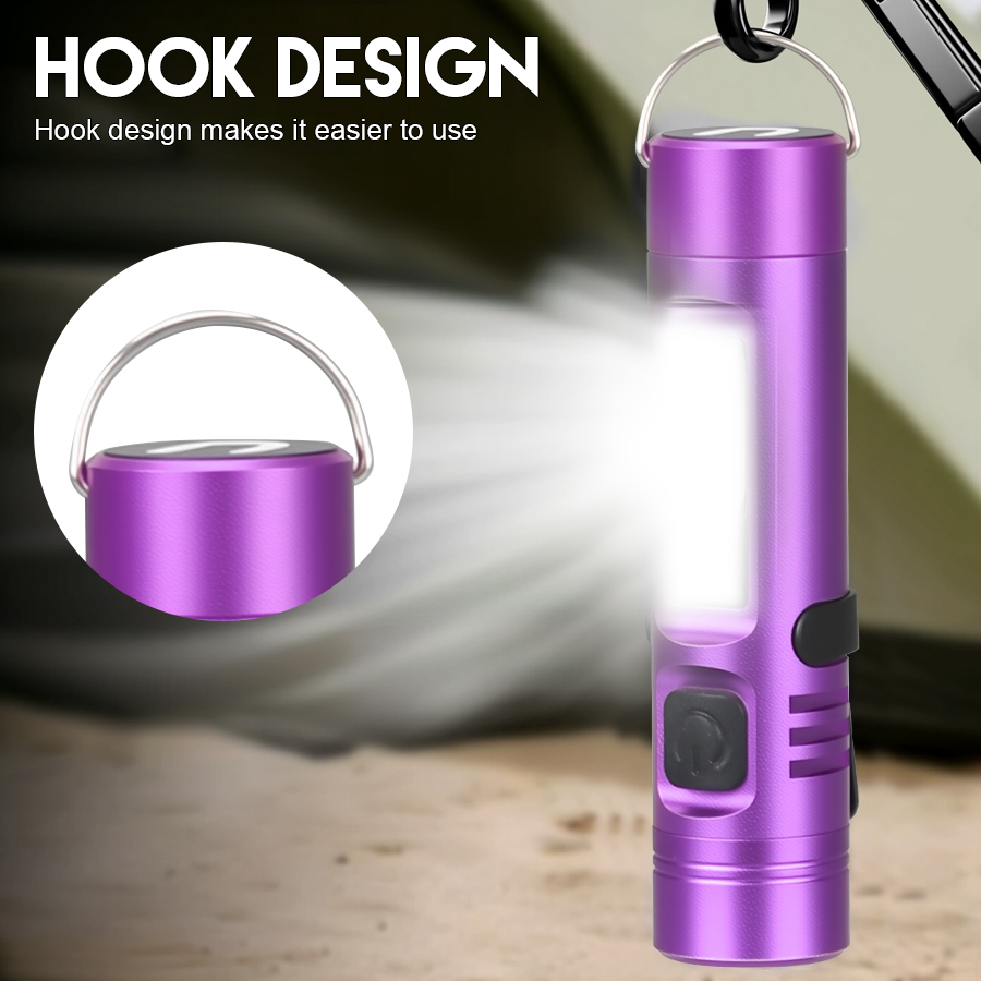 Keychain Flashlight - Mini LED COB Keychain Flashlight USB