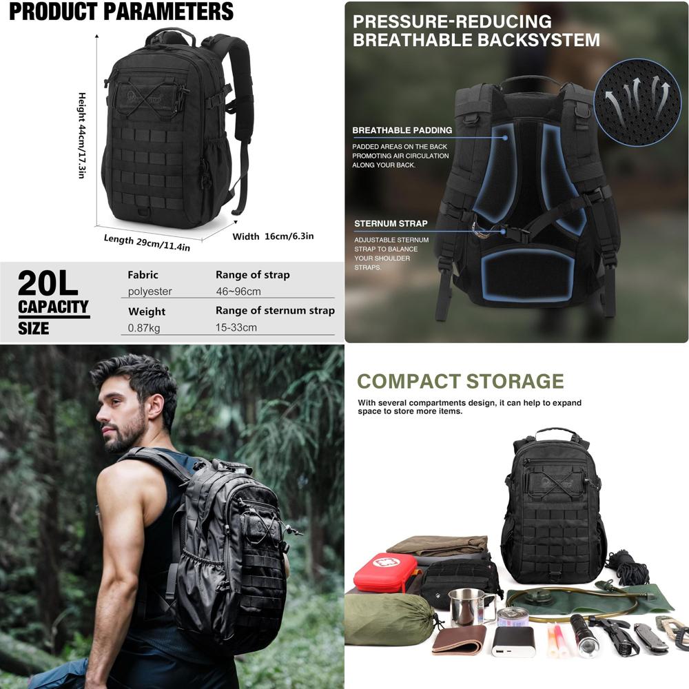 Military-Grade 20L Tactical Ba - Edc Carry Backpack incelemesi ve fiyatı