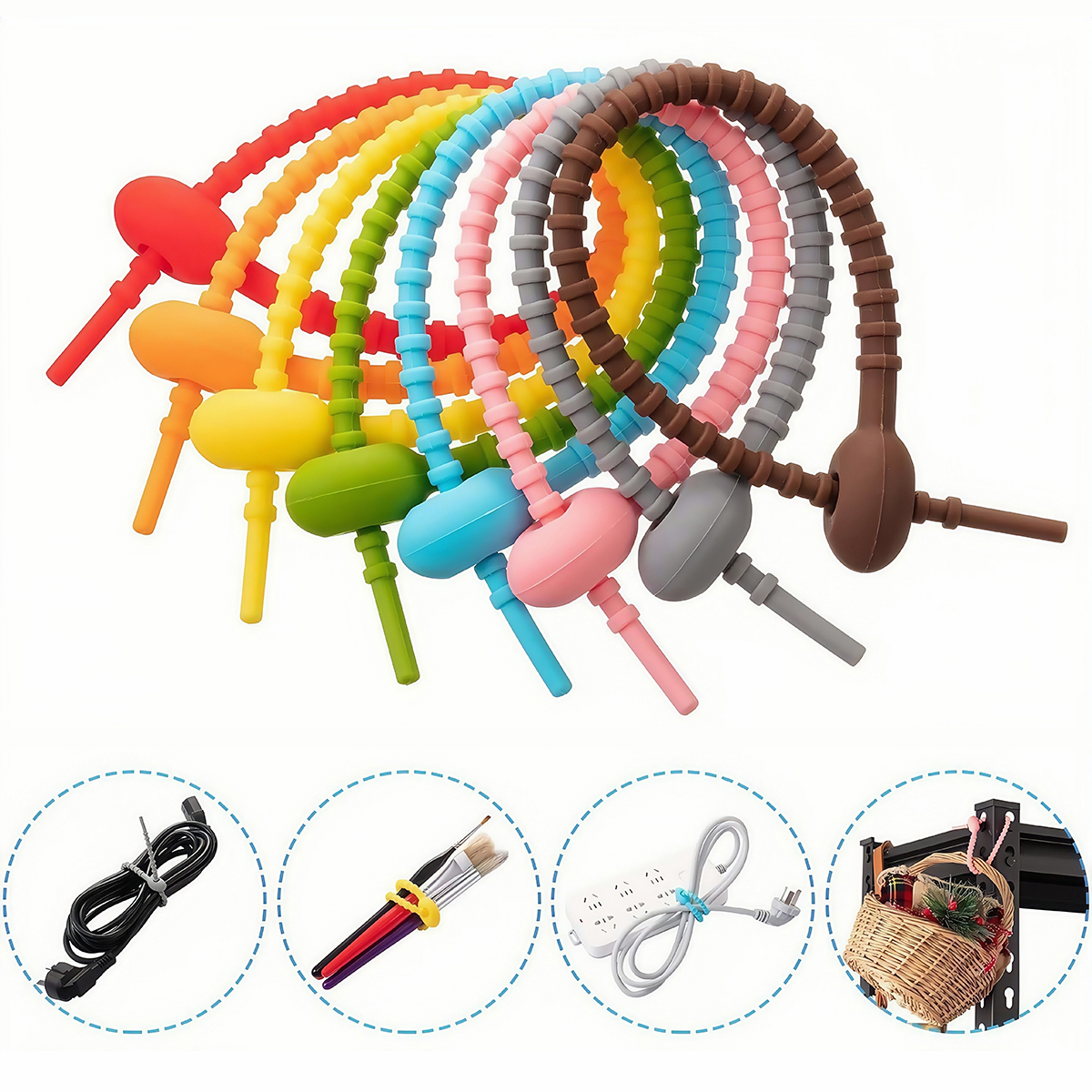 5/10PCS Silicone Reusable Bag  - Gear Tie Reusable incelemesi ve fiyatı