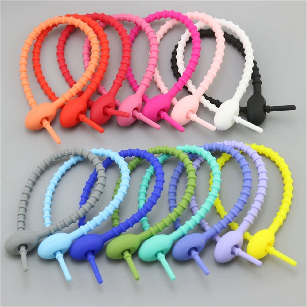 10Pcs/Lot Multi Color Silicone - Gear Tie Reusable incelemesi ve fiyatı